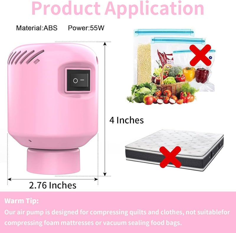 Lisacool Vacuum Pump for Storage Bags Electric Pump for Vacuum Storage Bags Space Saver Bag Portable Electric Pump - Image 2